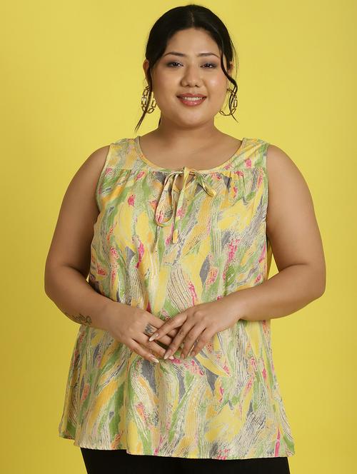 women sleeveless printed regular top - 21532451 -  Standard Image - 0