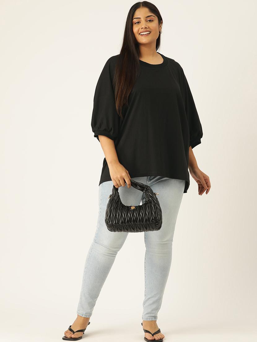 women round neck solid regular top - 21532972 - Standard Image - 3