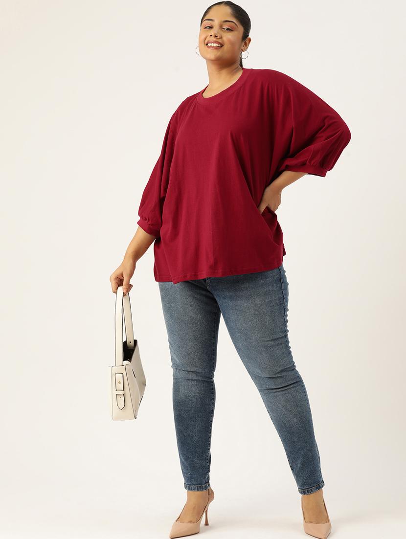 women round neck solid regular top - 21532978 - Standard Image - 3