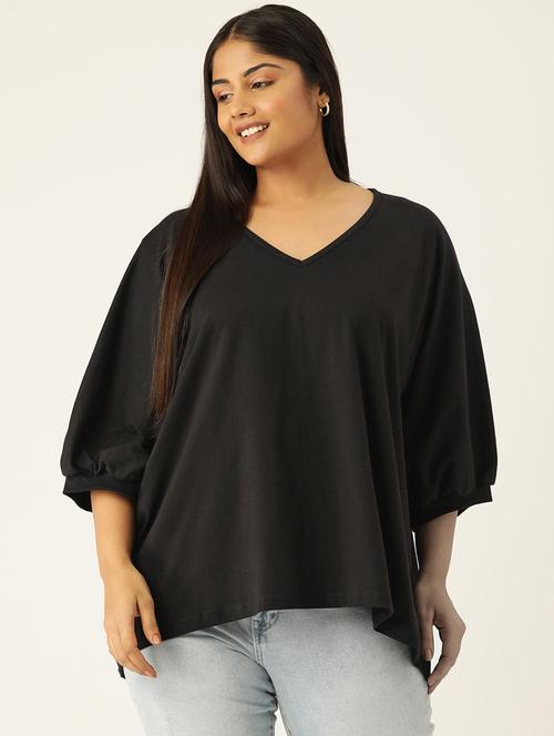 women v-neck solid regular top - 21532982 - Standard Image - 0