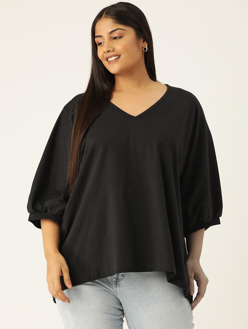 women v-neck solid regular top - 21532982 - Zoom Image - 0