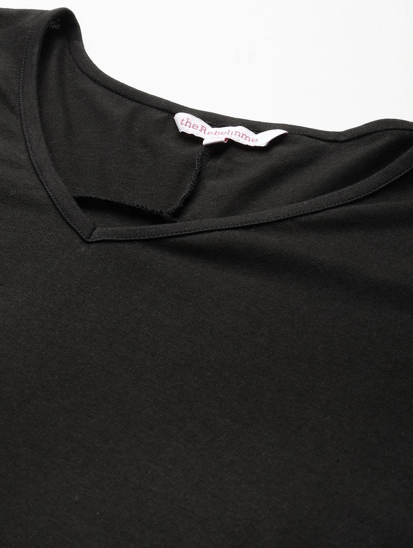 women v-neck solid regular top - 21532982 - Standard Image - 3