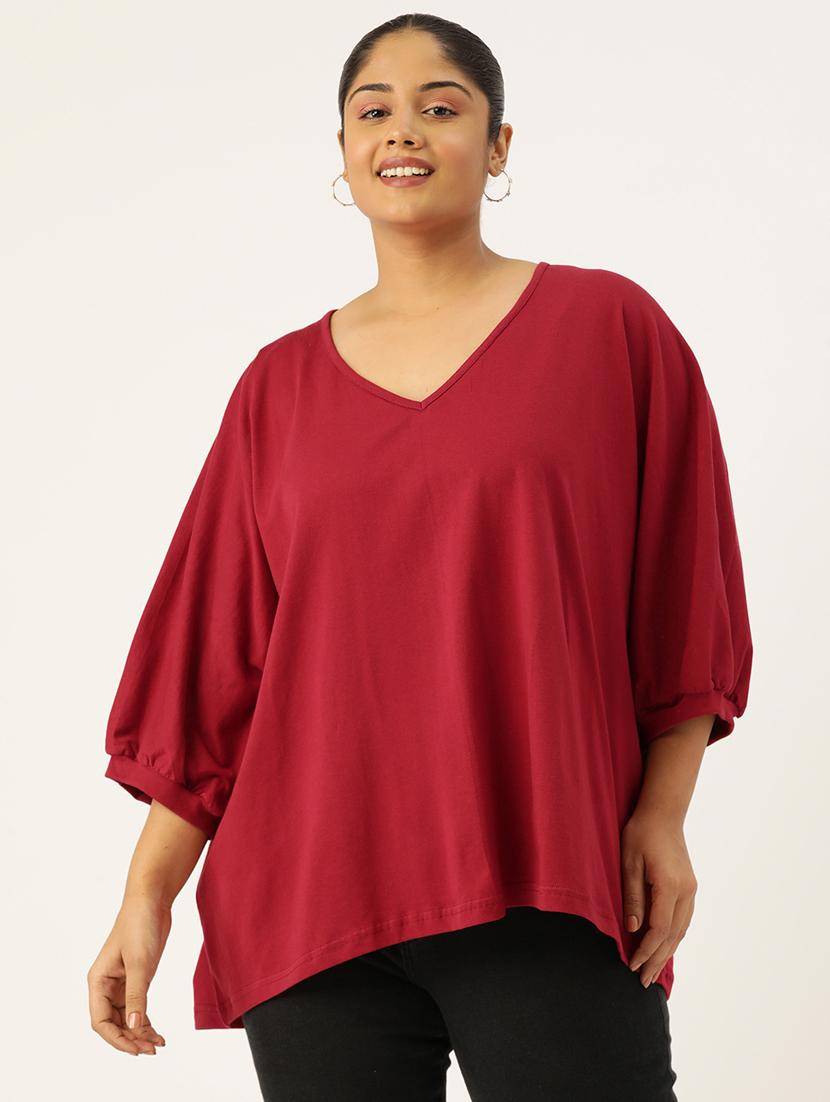 women v-neck solid regular top