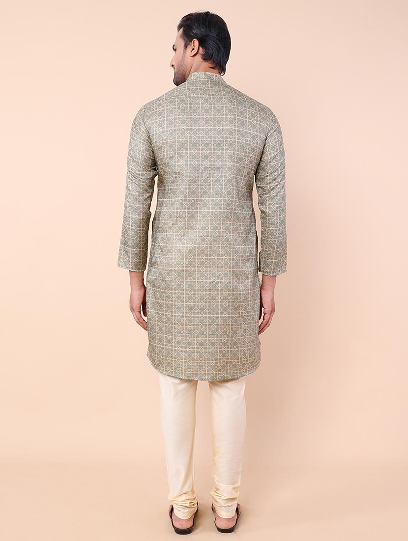 men printed kurta churidar ethnic wear set - 21533006 - Standard Image - 3