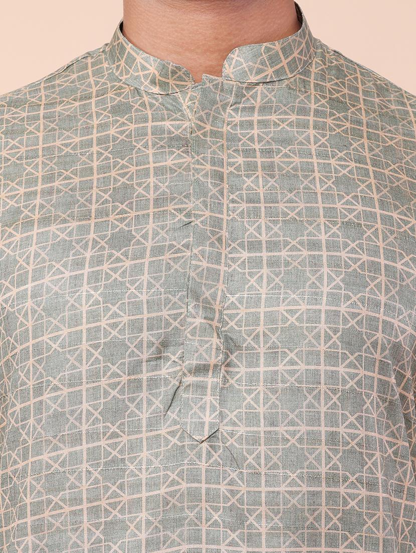 men printed kurta churidar ethnic wear set - 21533006 - Standard Image - 5