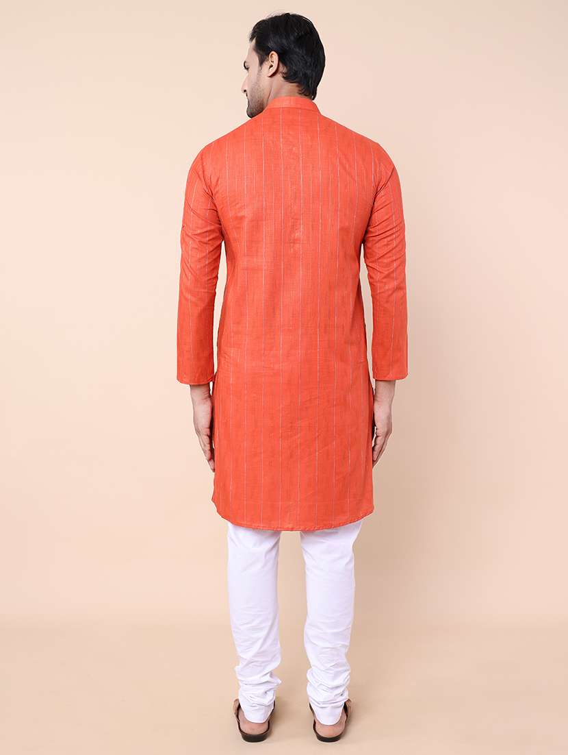 men striped kurta churidar ethnic wear set - 21533016 - Standard Image - 3