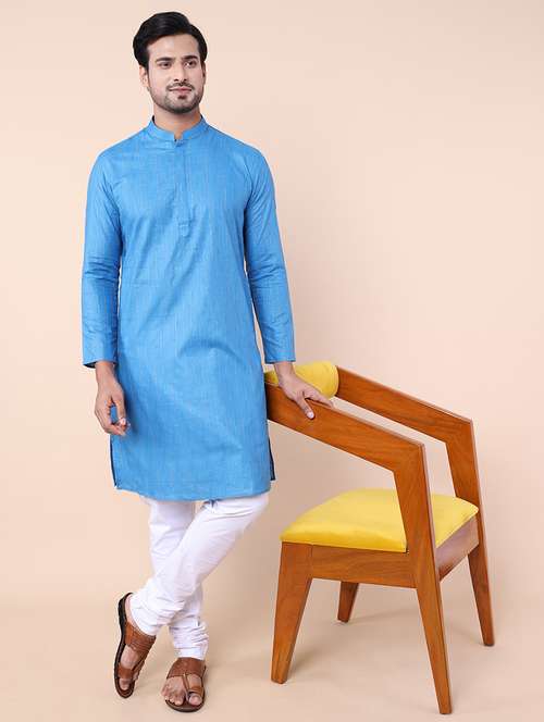 men striped kurta churidar ethnic wear set - 21533026 - Standard Image - 0