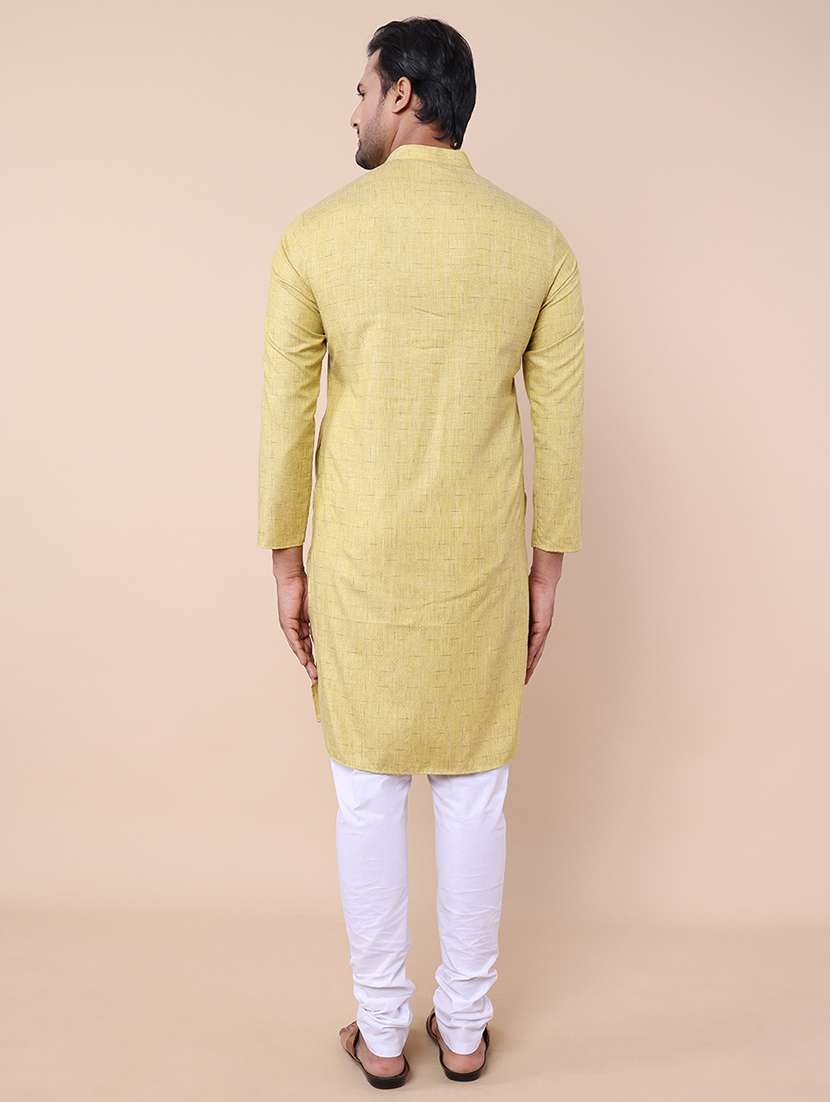 men self design kurta churidar ethnic wear set - 21533027 - Standard Image - 3