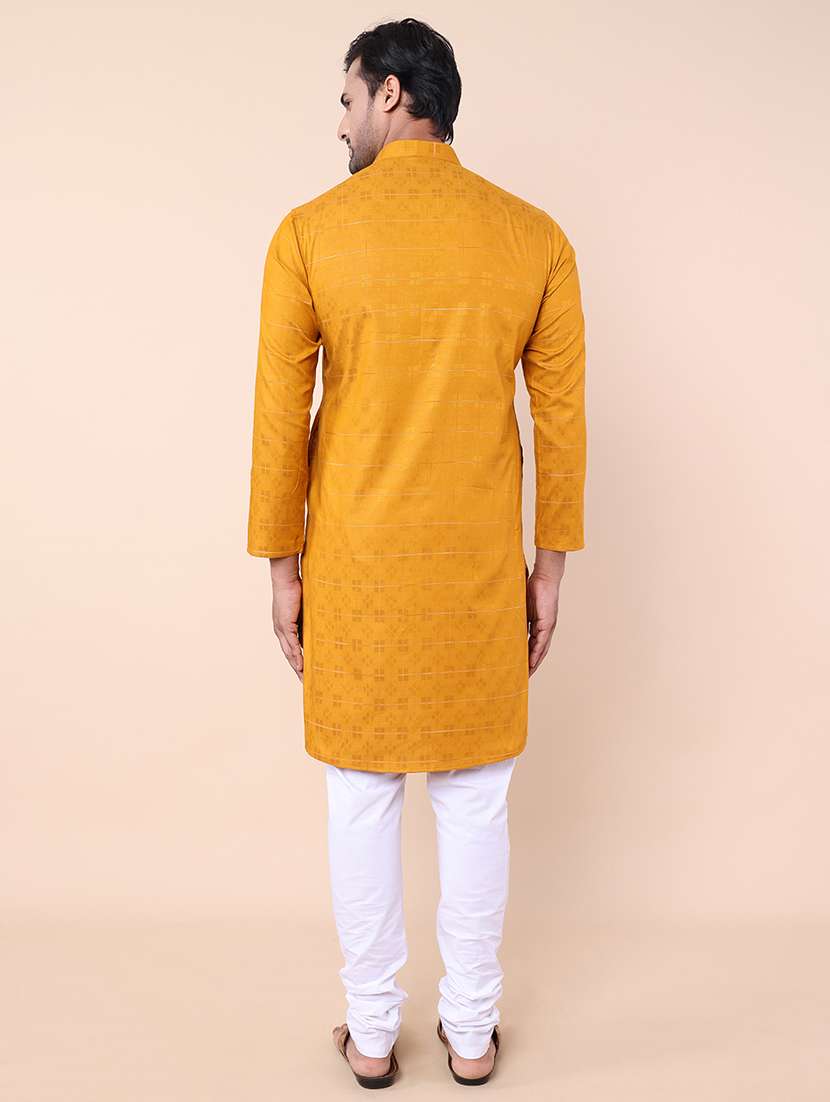 men self design kurta churidar ethnic wear set - 21533036 - Standard Image - 3