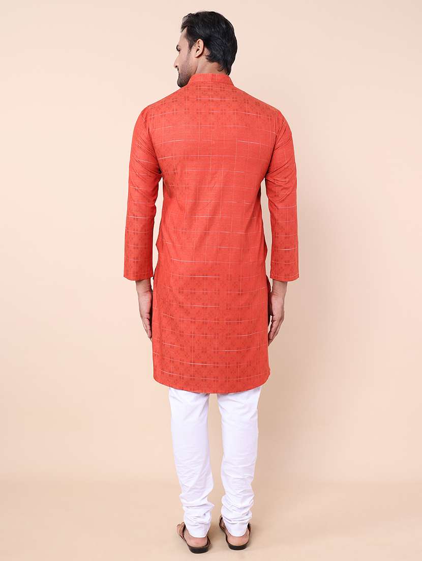 men self design kurta churidar ethnic wear set - 21533040 - Standard Image - 3