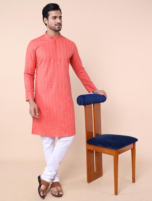 men striped kurta churidar ethnic wear set - 21533042 - Standard Image - 0