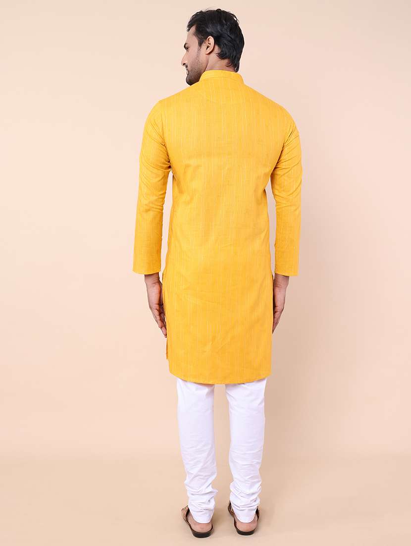 men striped kurta churidar ethnic wear set - 21533043 - Standard Image - 3