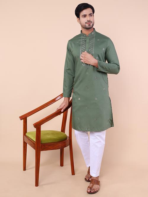 men embroidered kurta pyjama ethnic wear set - 21533047 - Standard Image - 0