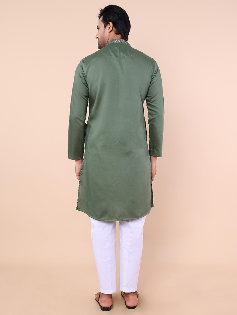 men embroidered kurta pyjama ethnic wear set - 21533047 - Standard Image - 3
