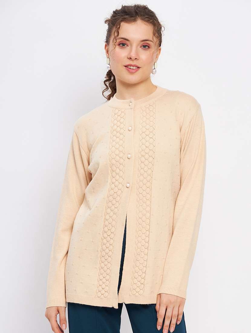 women self designed long sleeve cardigan