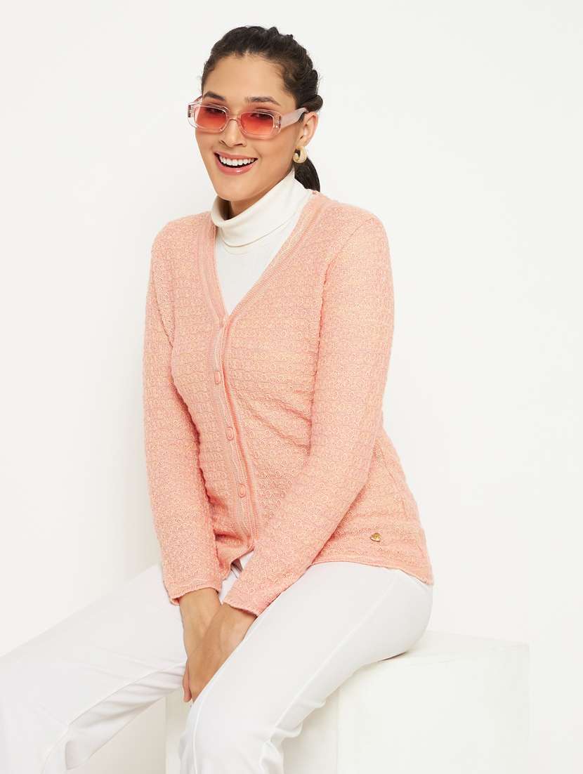 women self designed long sleeve cardigan - 21533178 -  Standard Image - 3