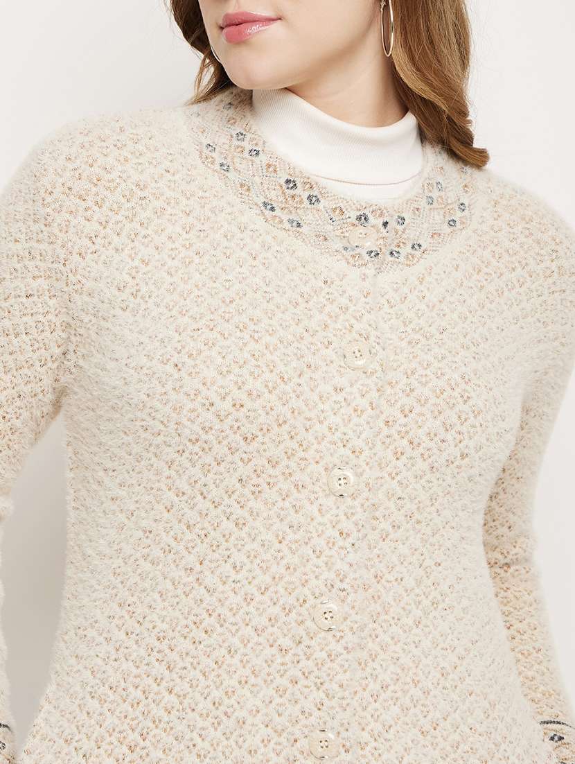 women self designed long sleeve cardigan - 21533236 -  Standard Image - 3