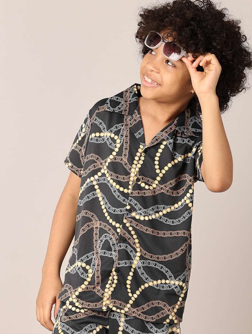 boys grey printed shorts set - 21533452 -  Standard Image - 3