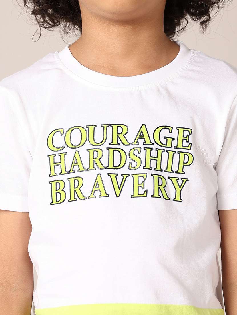 boys white typography shorts set - 21533454 -  Standard Image - 5