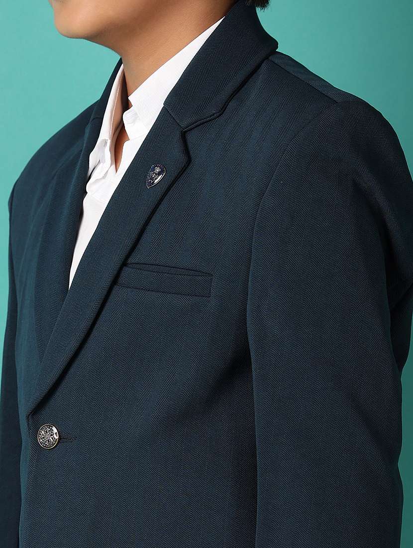 boys navy blue solid blazer - 21533463 -  Standard Image - 5