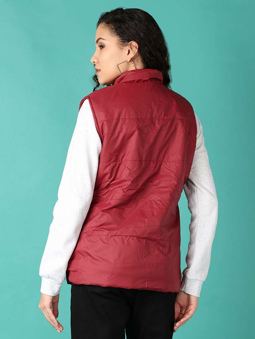 women solid sleeveless quilted jacket - 21533539 -  Standard Image - 3