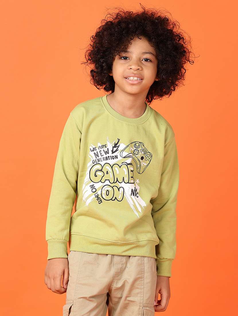 boys front print long sleeve sweatshirt