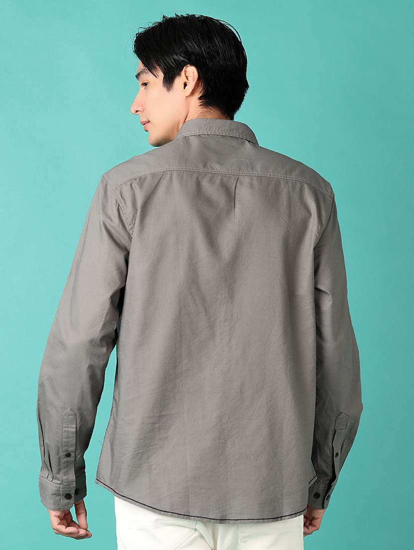 men solid long sleeve casual shirt - 21533575 - Standard Image - 3