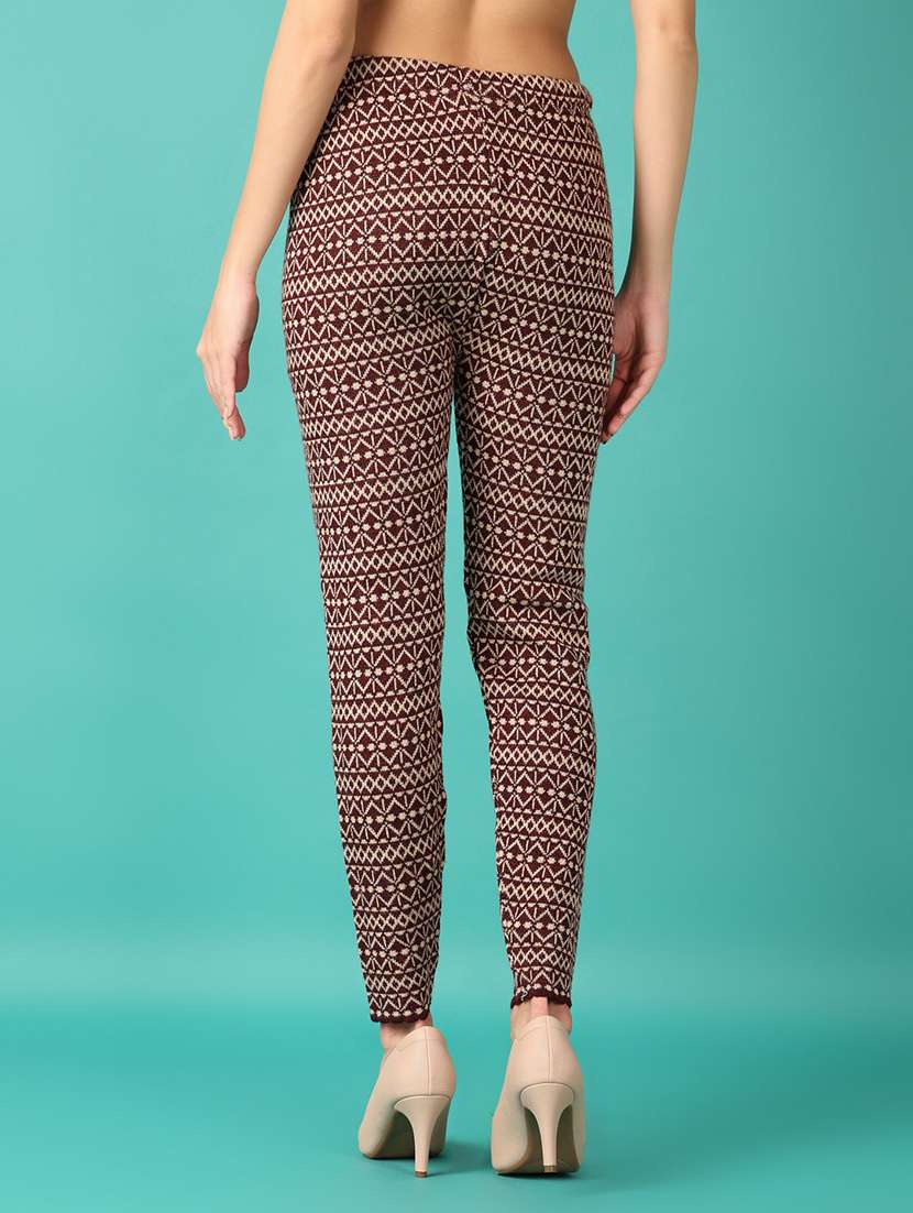 women self design woolen legging - 21533580 -  Standard Image - 3