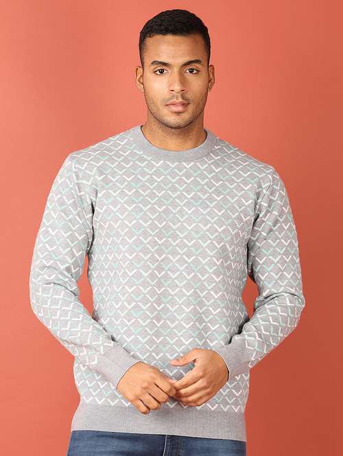 men long sleeves self design pullover - 21533596 -  Standard Image - 0