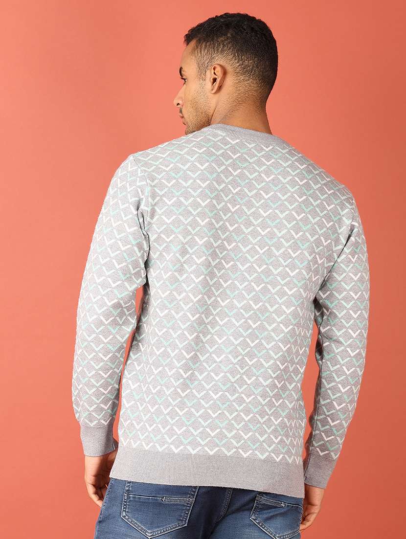 men long sleeves self design pullover - 21533596 -  Standard Image - 3