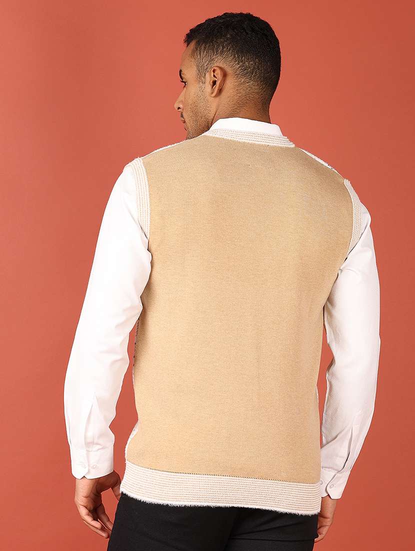 men sleeveless self design pullover - 21533601 -  Standard Image - 3