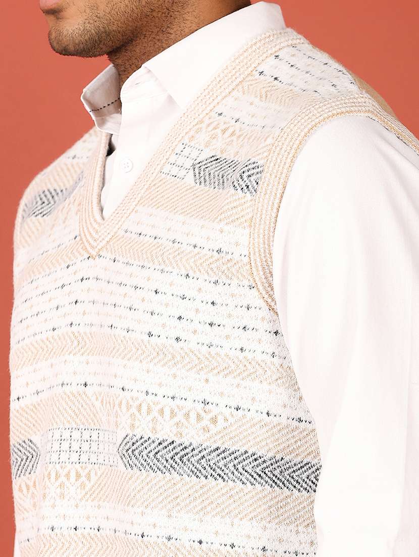 men sleeveless self design pullover - 21533601 -  Standard Image - 5