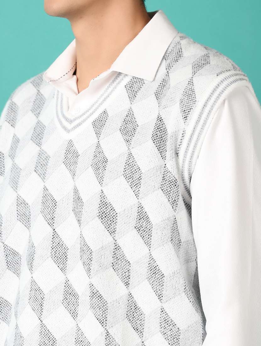 men v-neck self design pullover - 21533602 -  Standard Image - 5