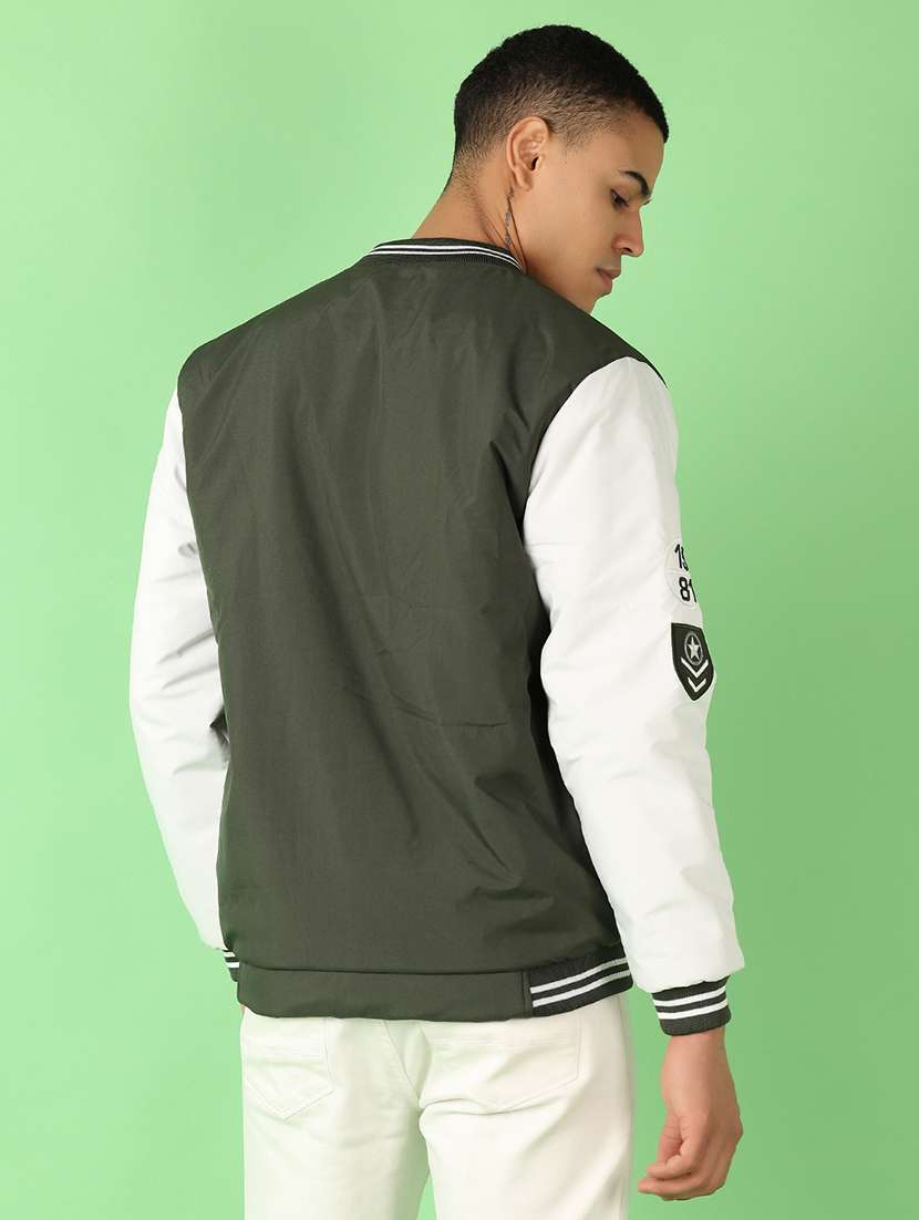 men color block long sleeve varsity jacket - 21533610 -  Standard Image - 3