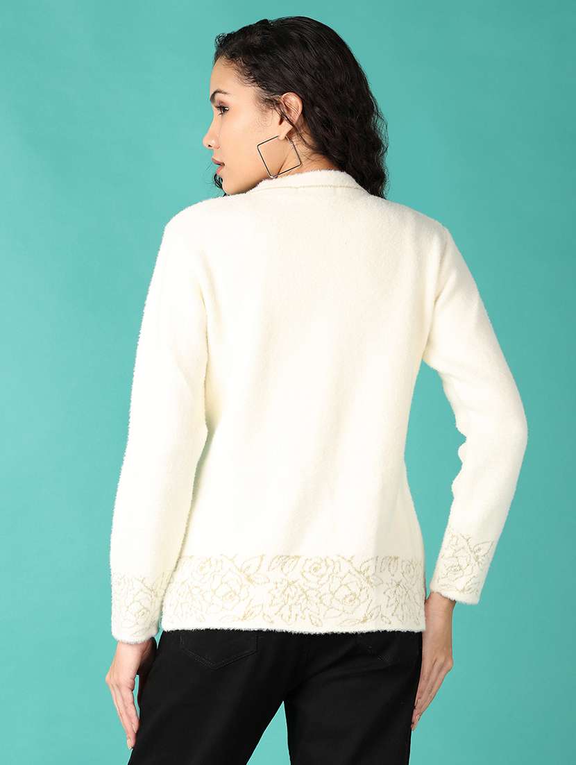 Women Self Design Long Sleeve Cardigan - 21533627 -  Standard Image - 3
