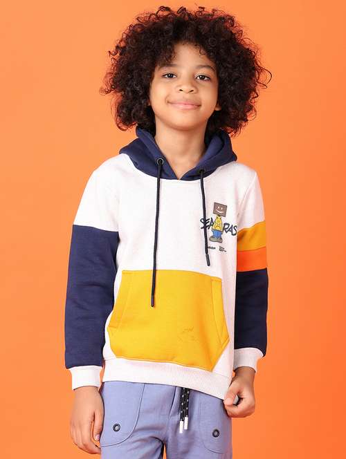 boys color block long sleeve hooded sweatshirt - 21533630 -  Standard Image - 0