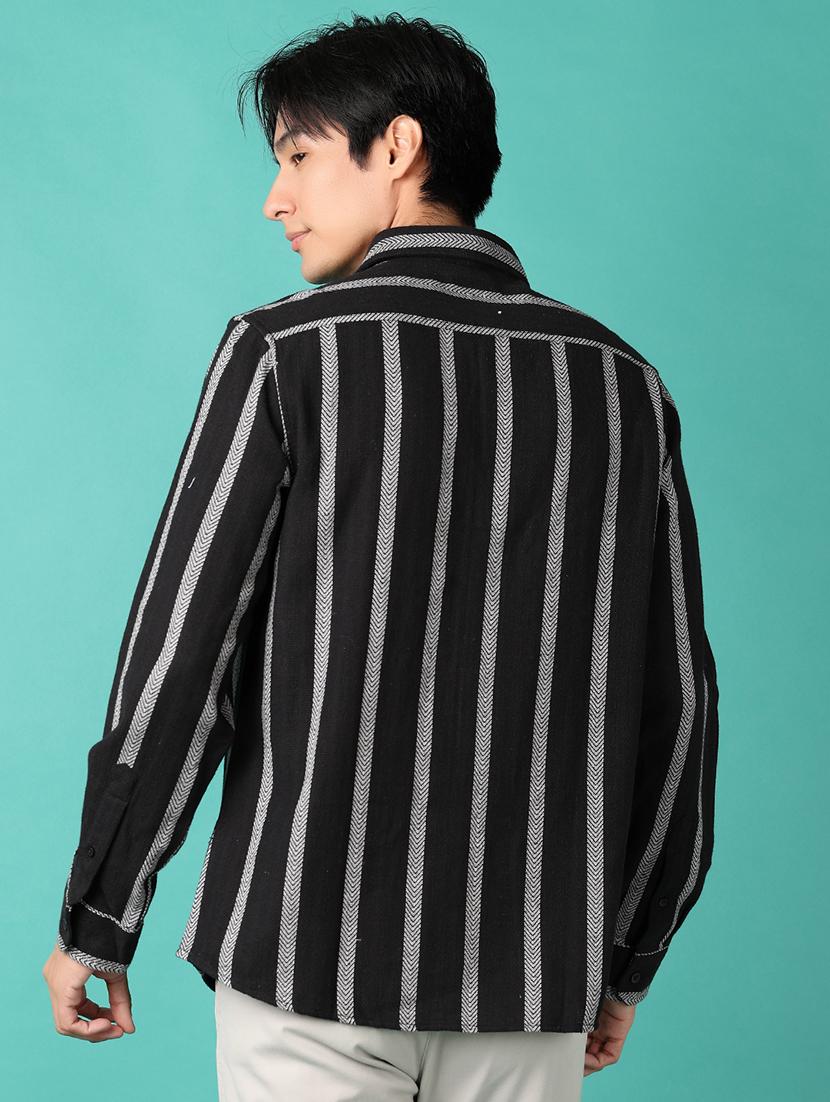 men long sleeves striped casual shirt - 21533674 - Standard Image - 3