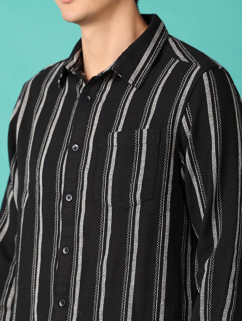 men long sleeves striped casual shirt - 21533675 - Standard Image - 5