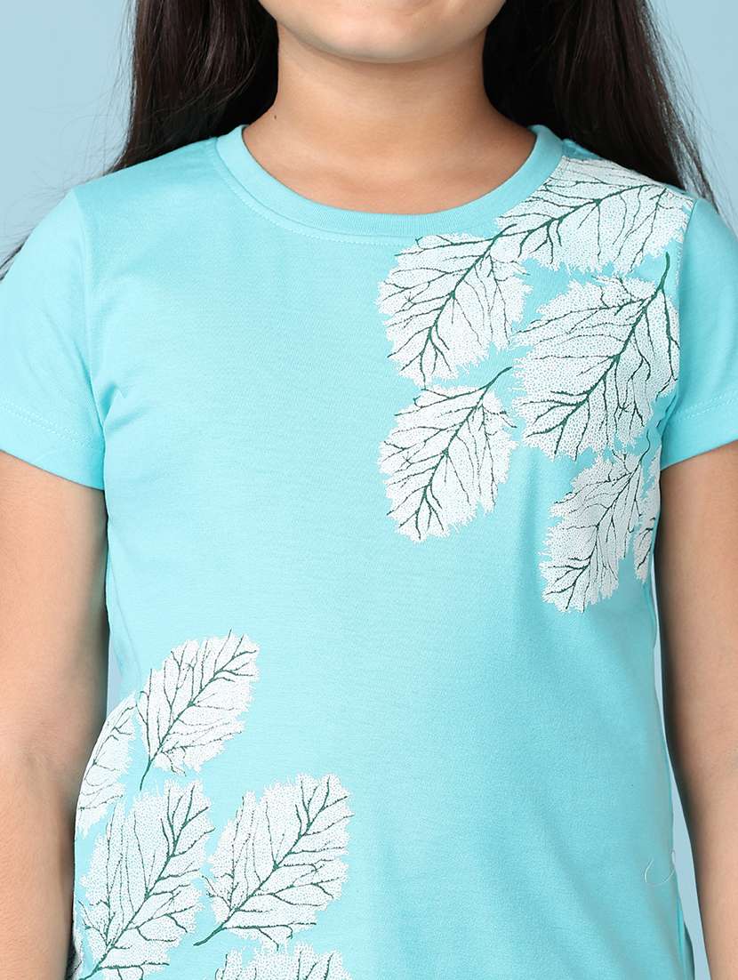 girls front print round neck tees - 21533678 -  Standard Image - 5