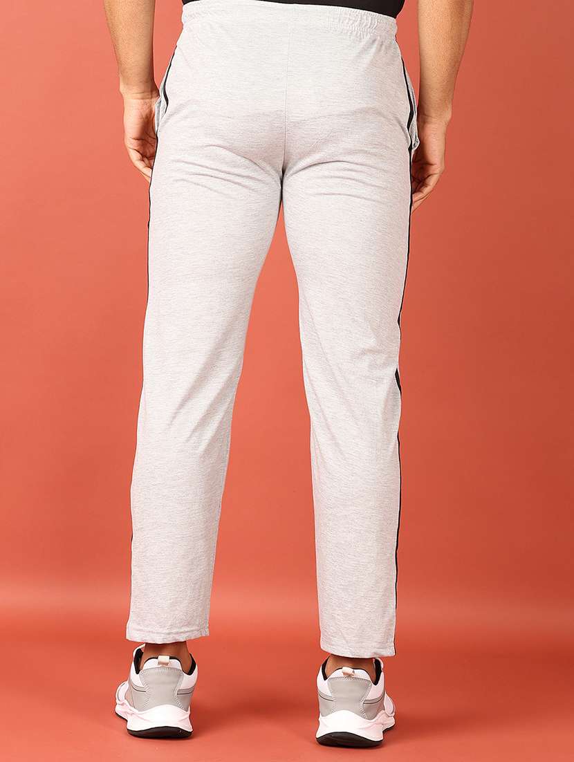 men grey melange ankle length track pant - 21533680 -  Standard Image - 3
