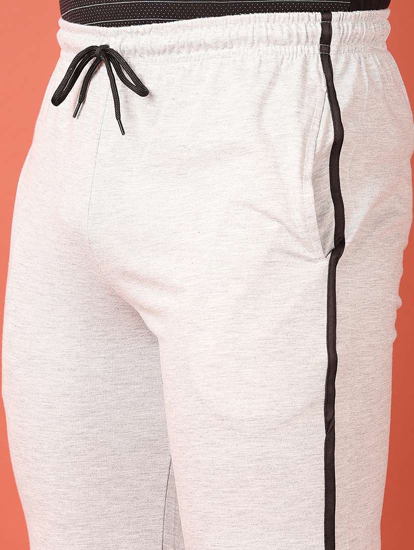 men grey melange ankle length track pant - 21533680 -  Standard Image - 5