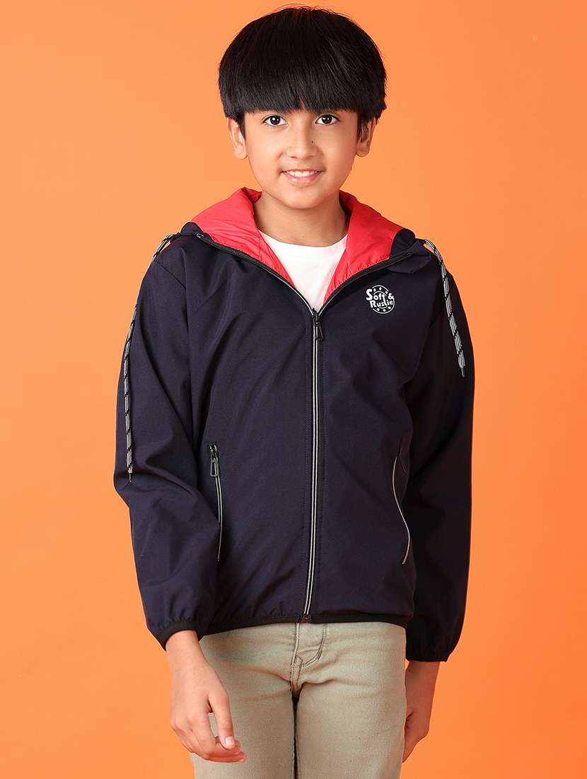 boys solid long sleeve bomber jacket