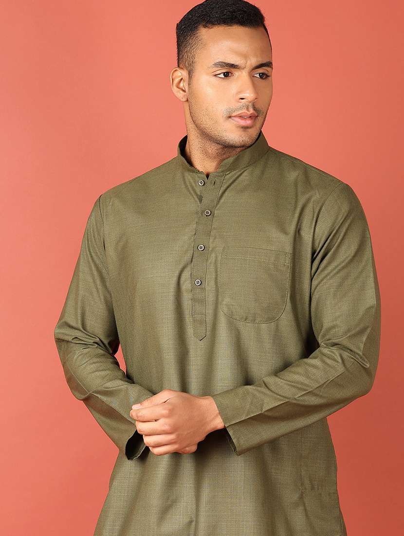 men solid kurta pyjama ethnic wear set - 21533701 -  Standard Image - 3