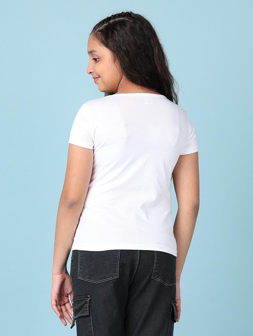 girls front print round neck tees - 21533704 - Standard Image - 3