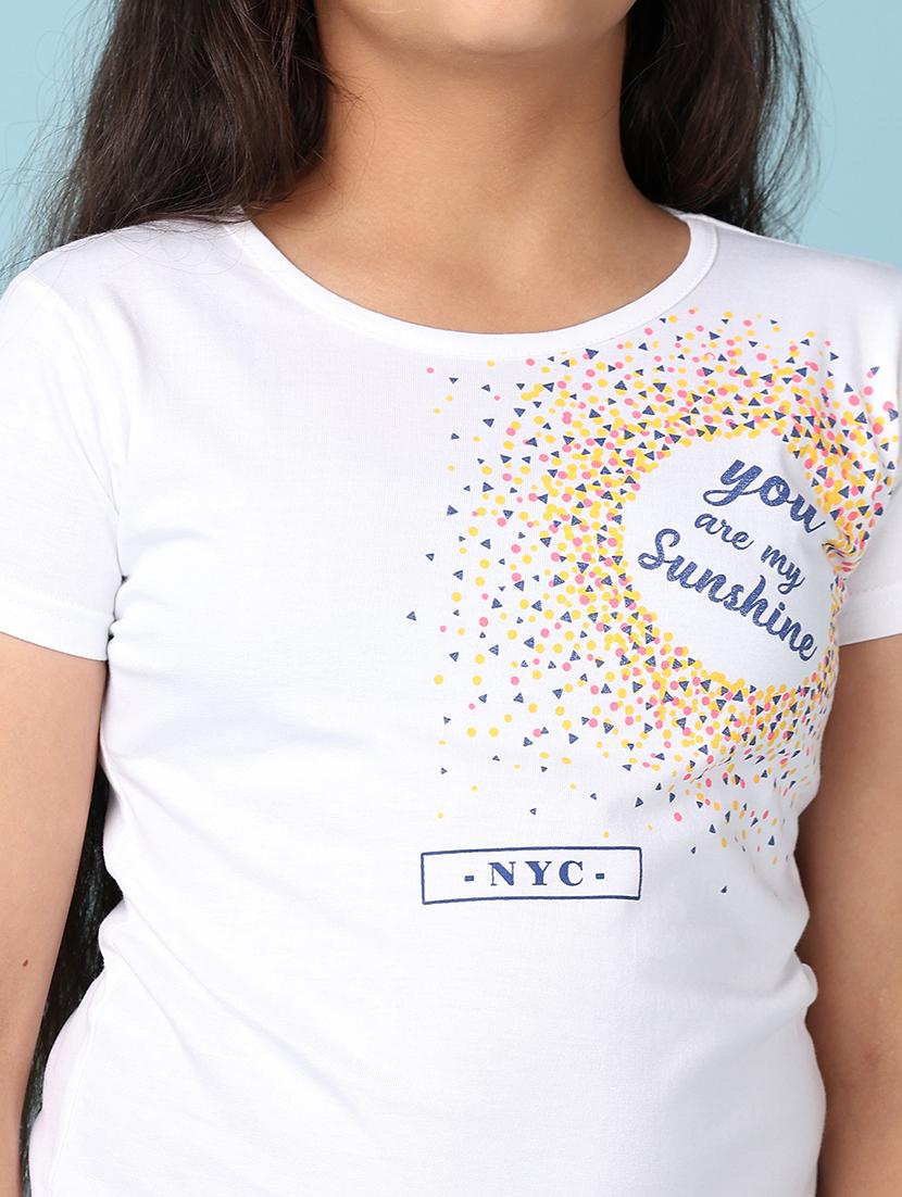 girls front print round neck tees - 21533704 - Standard Image - 5