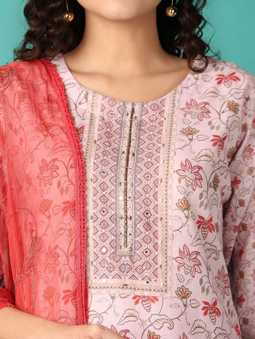 women floral kurta pant set with dupatta - 21533730 -  Standard Image - 3