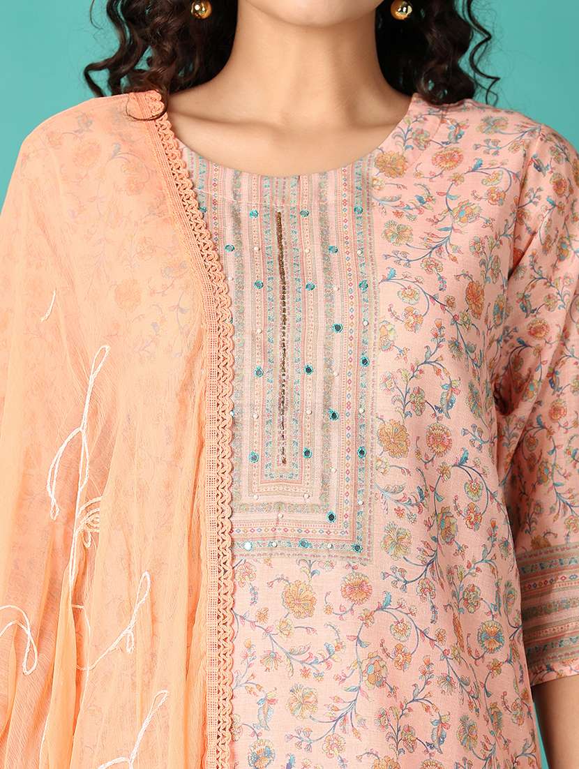 women floral kurta pant set with dupatta - 21533731 -  Standard Image - 3
