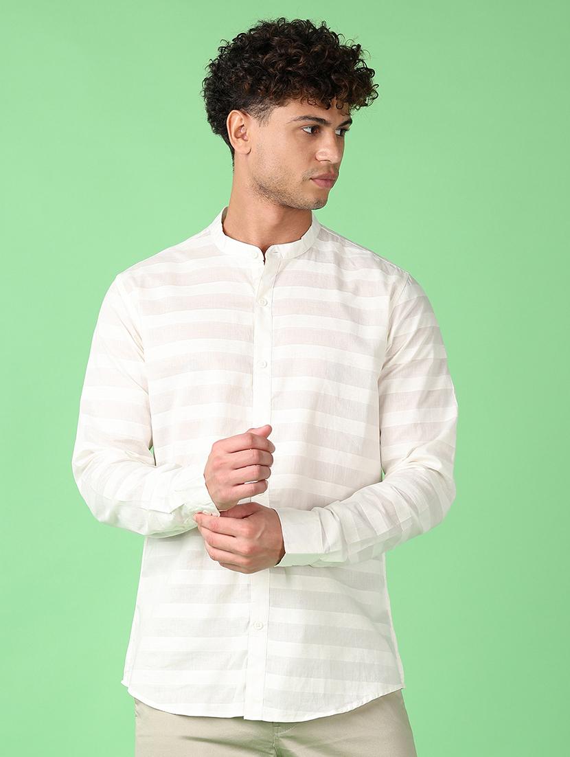 men striped long sleeve casual shirt - 21533755 -  Zoom Image - 0