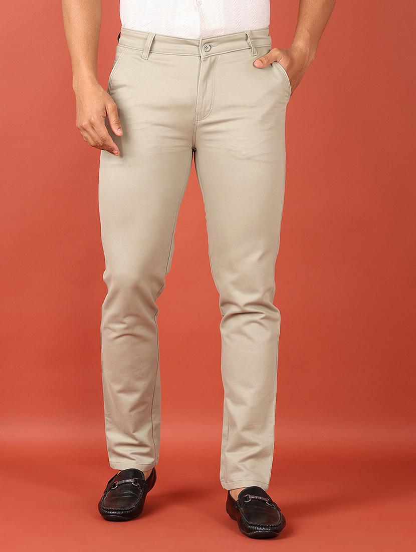 men mid rise solid chinos - 21533997 - Zoom Image - 0