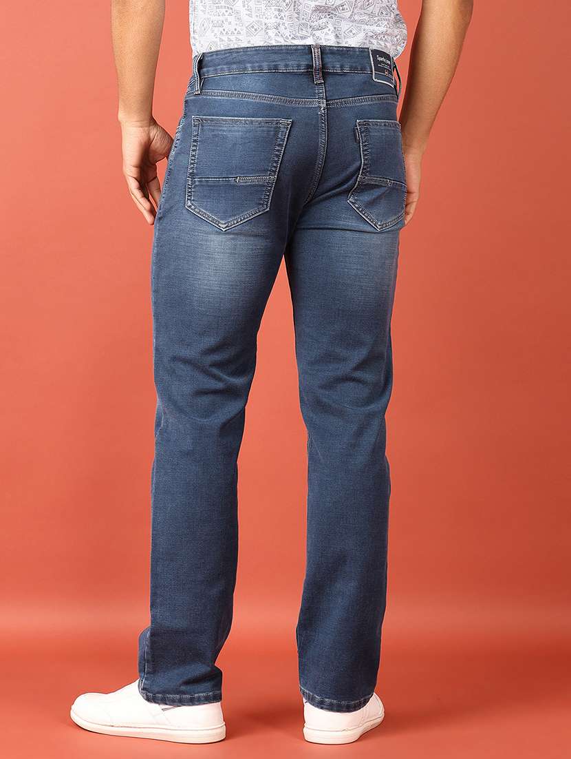 men plain mid rise denim jean - 21533998 - Standard Image - 3